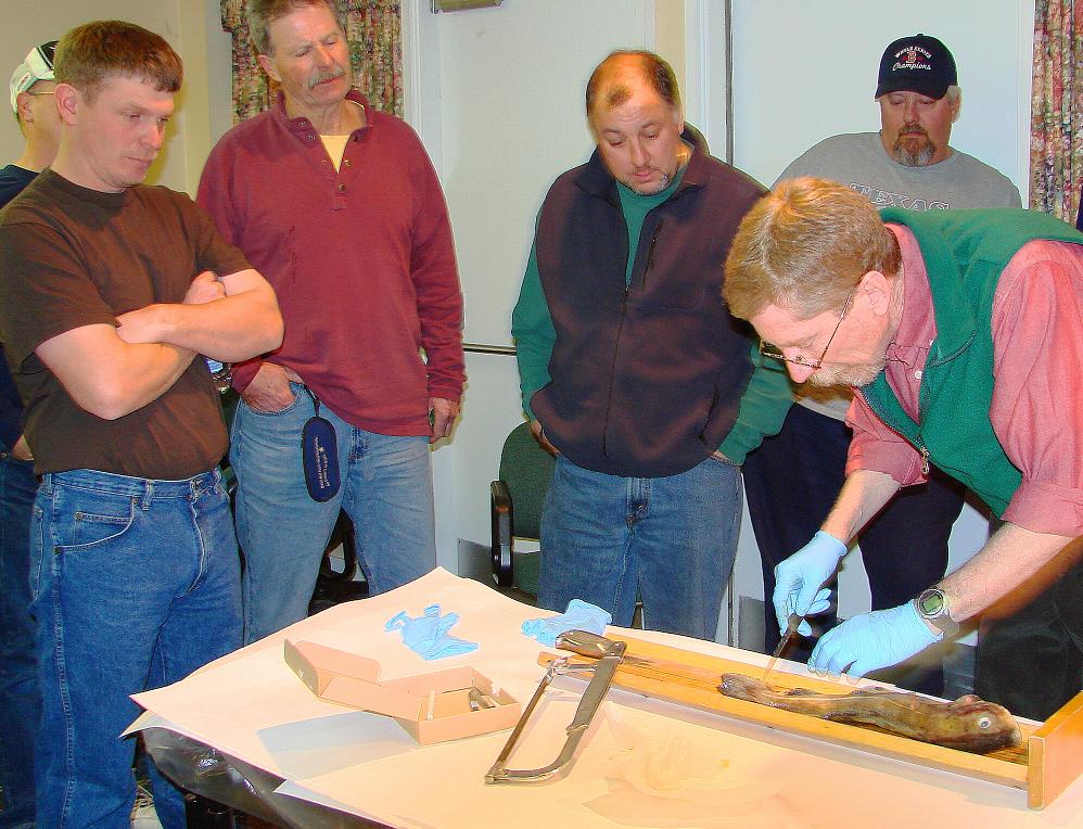 NOAA Fishery scientist demonstrates sampling - MREP Science Module